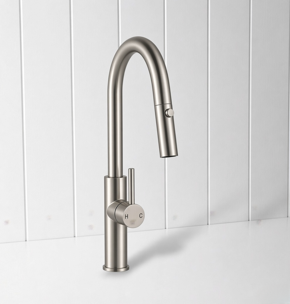 Pull Out Kitchen Mixer Brushed Nickel