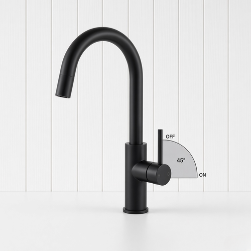 Round Kitchen Mixer Matte Black