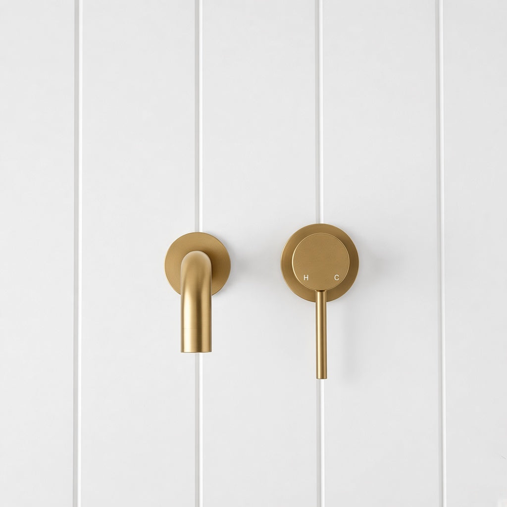 Wall Mixer Brushed Gold