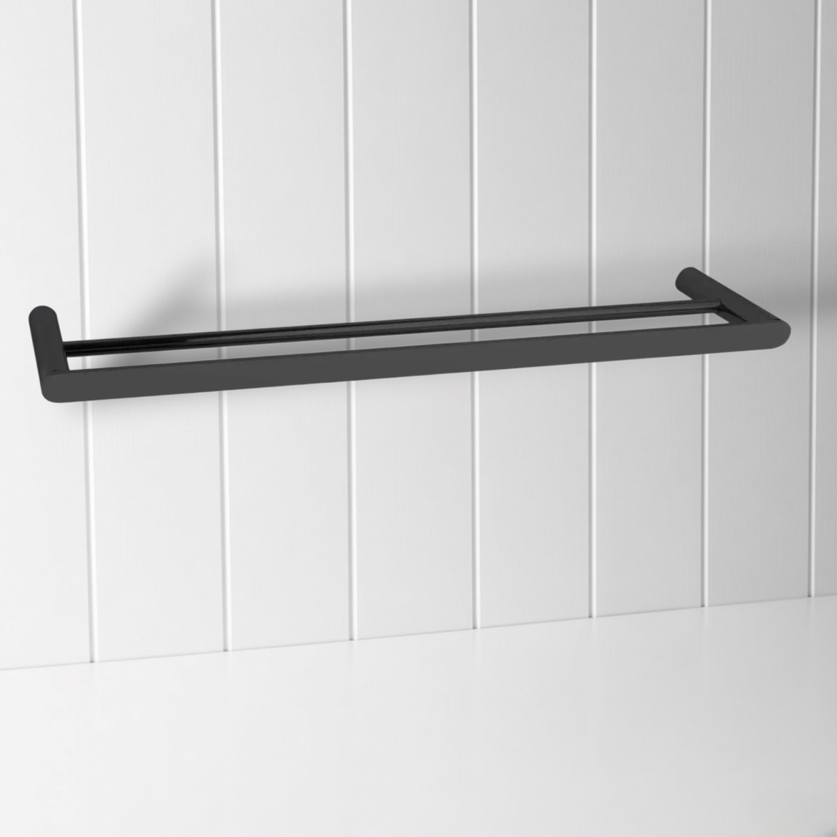 Double Towel Rail Matte Black
