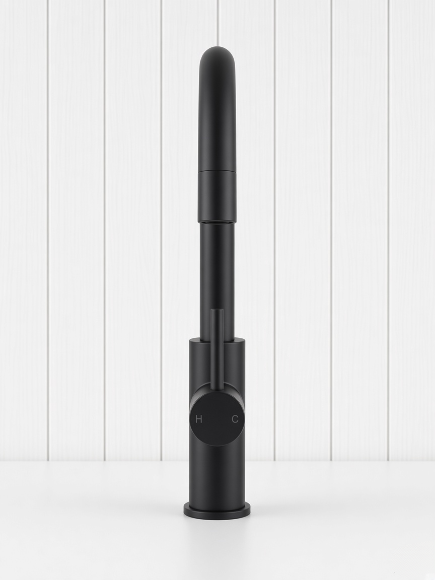 Round Kitchen Mixer Matte Black