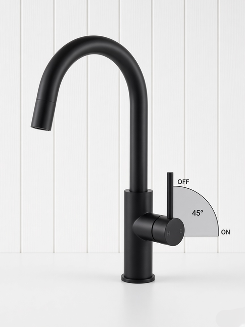 Round Kitchen Mixer Matte Black