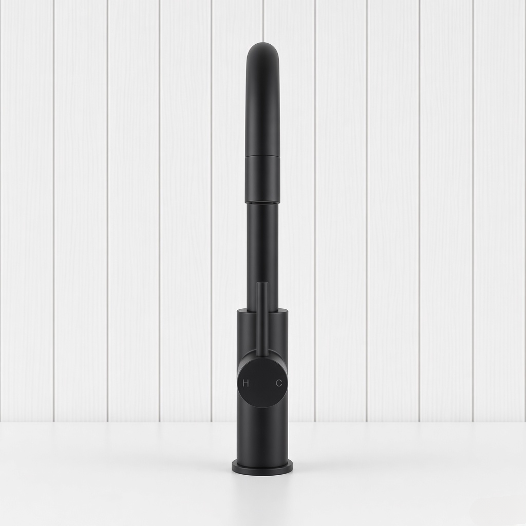 Round Kitchen Mixer Matte Black