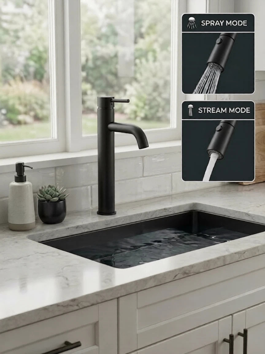 Tall Basin Mixer Matte Black