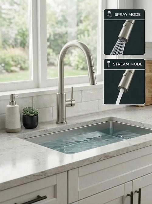 Pull Out Kitchen Mixer Brushed Nickel
