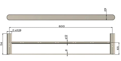 Double Towel Rail Matte Black