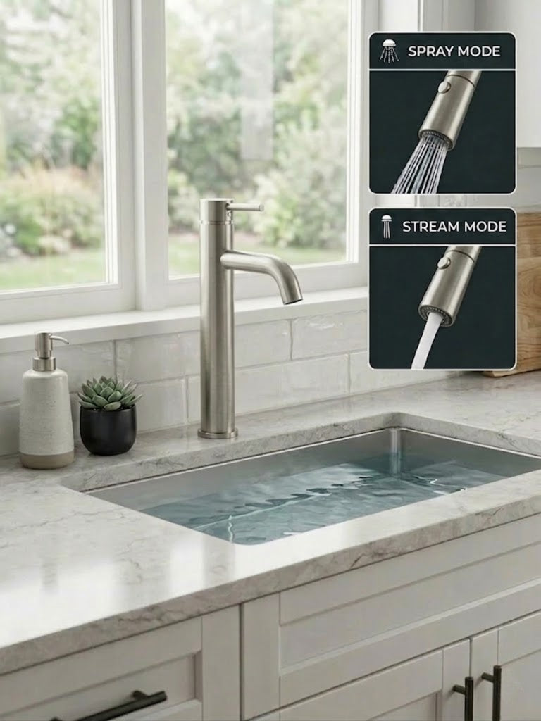 Tall Basin Mixer Brushed Nickel
