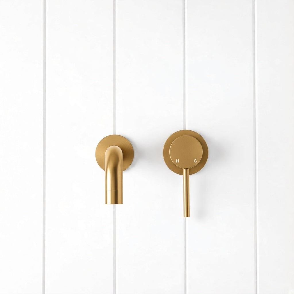 Wall Mixer Brushed Gold